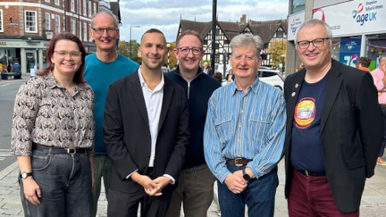 Zack Polanski with Green councillors in Shrewsbury